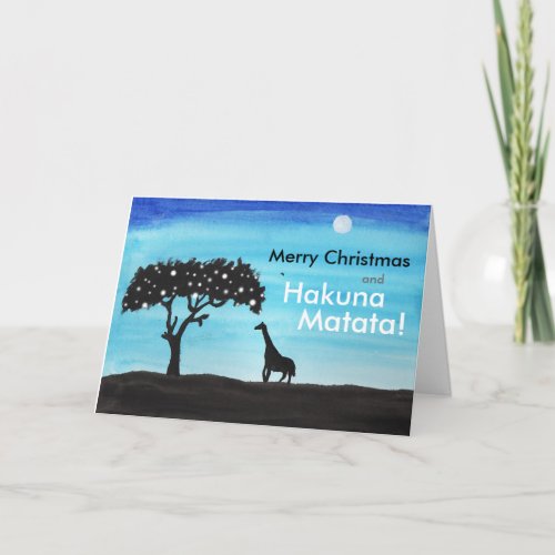 Safari Giraffe Christmas Holiday Card