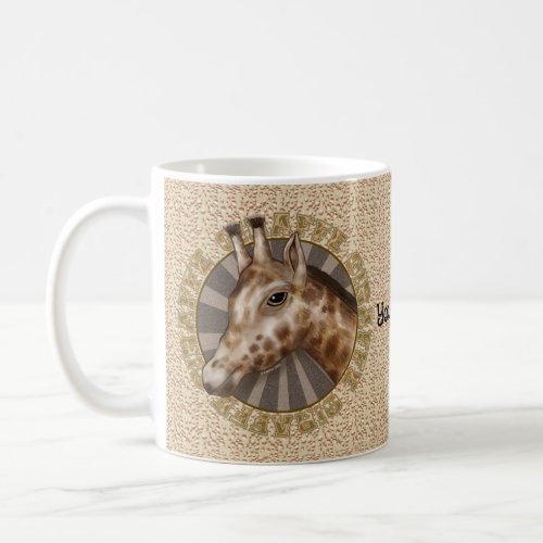 Safari Giraffe custom name  mug