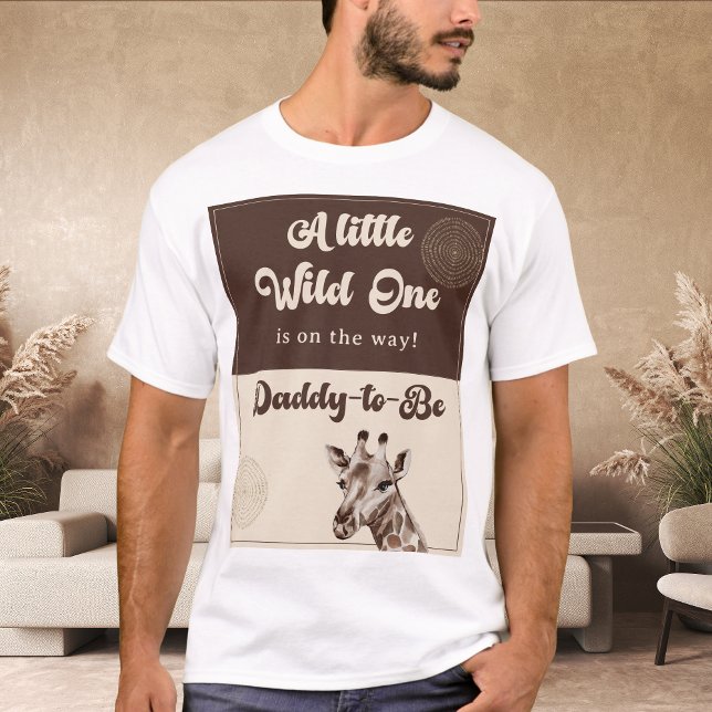 Safari Giraffe Daddy-to-Be Baby Shower T-Shirt (Creator Uploaded)