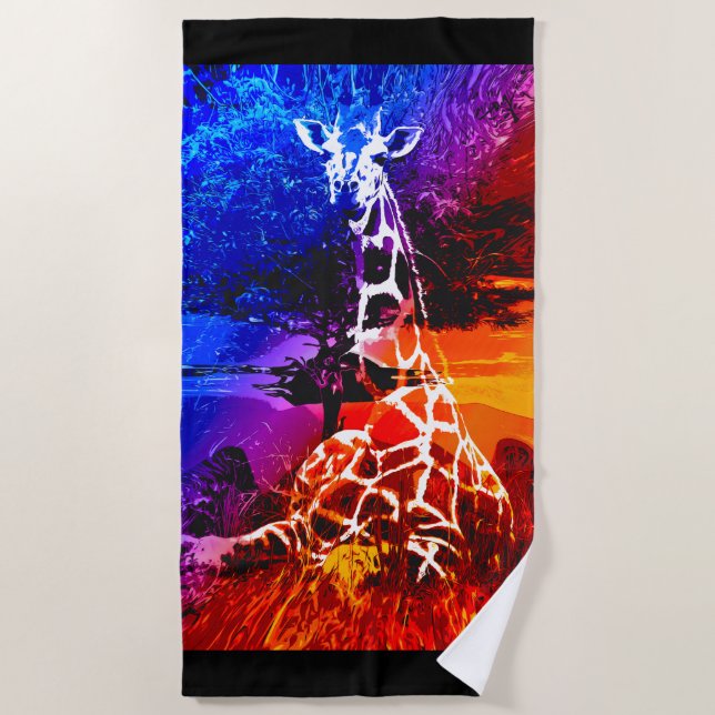 Safari Giraffe Dream  Beach Towel (Front)