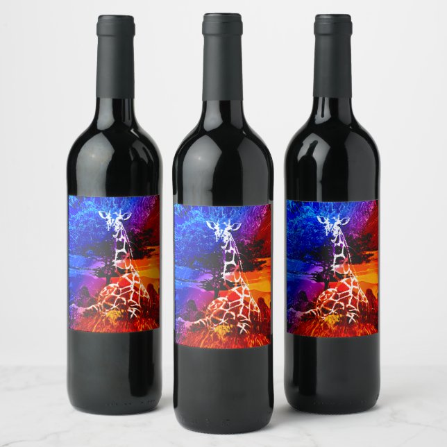 Safari Giraffe Dream  Wine Label (Bottles)