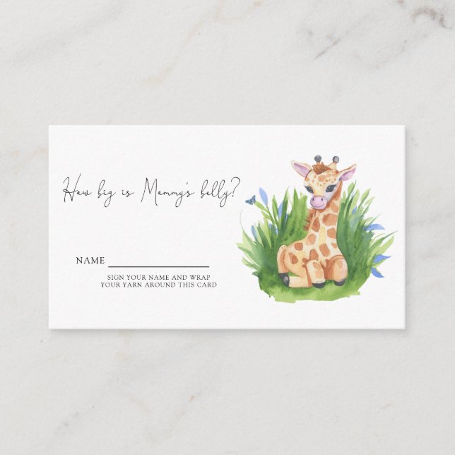 Safari giraffe - How big is mommy's belly Enclosure Card (Front)