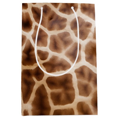 Safari Giraffe Large Print Medium Gift Bag
