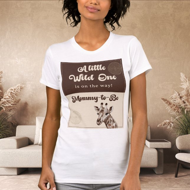 Safari Giraffe Mommy-to-Be Baby Shower T-Shirt (Creator Uploaded)