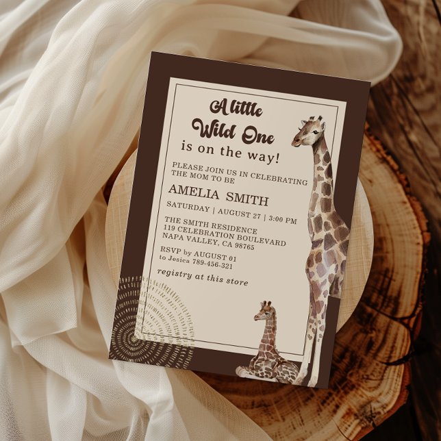 Safari Giraffe Neutral Baby Shower Invitation (Creator Uploaded)