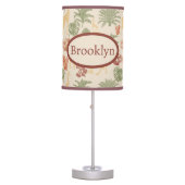 Safari Giraffe & Palm Leaves Nursery Table Lamp (Front)