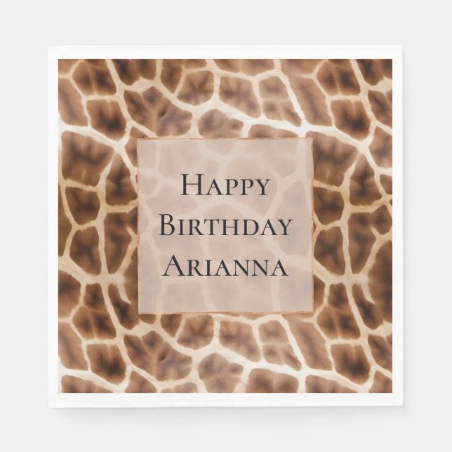 Safari Giraffe Print Napkins (Front)