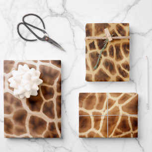 Safari Giraffe Print Wrapping Paper Sheets
