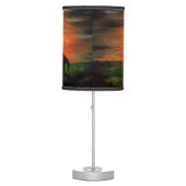 Safari Giraffe Silhouette at night with moon ART Table Lamp (Front)
