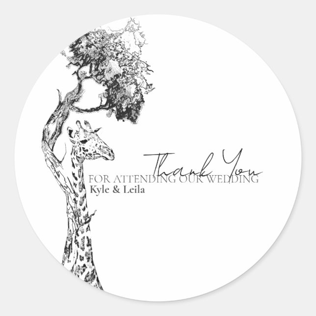 Safari Giraffe Theme Sticker (Front)