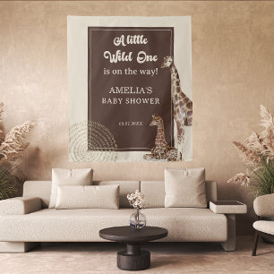 Safari Giraffe Wild Adventure Baby Shower Backdrop