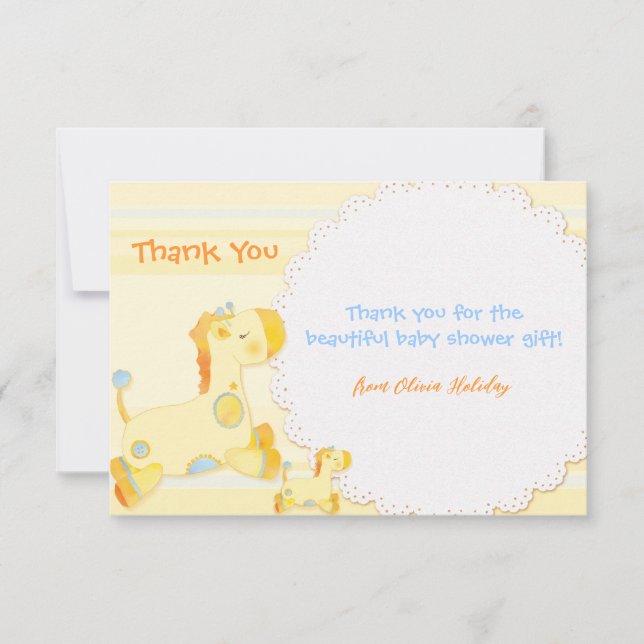 Safari Giraffes Baby Shower Thank You Card (Front)