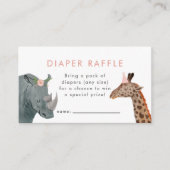 Safari Girl Baby Shower Diaper Raffle Ticket Enclosure Card (Front)