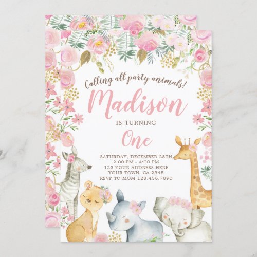 Safari Girl Birthday Invitation