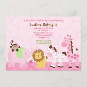 Safari Girl Customized Baby Shower Invitation