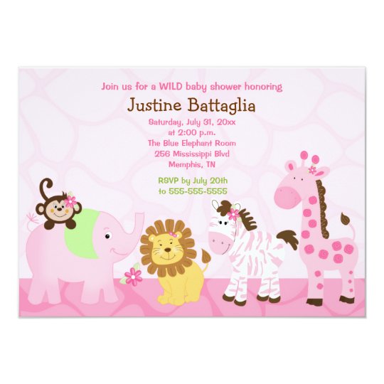 Safari Girl Customized Baby Shower Invitation Safari Girl Customized Baby Shower Invitation