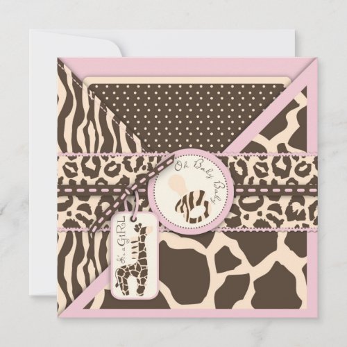 Safari Girl Invitation Square