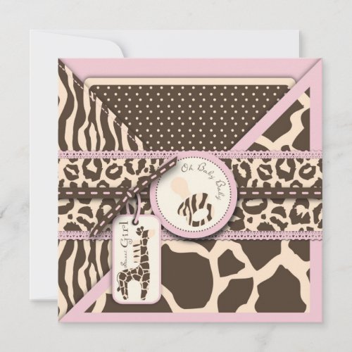 Safari Girl Invitation Square 2