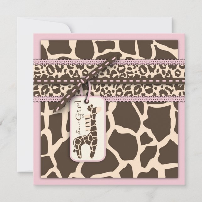 Safari Girl Invitation Square B (Front)