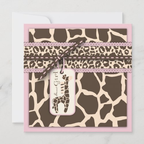Safari Girl Invitation Square B