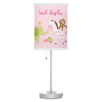 Safari Girl Jungle Animal Personalized Lamp