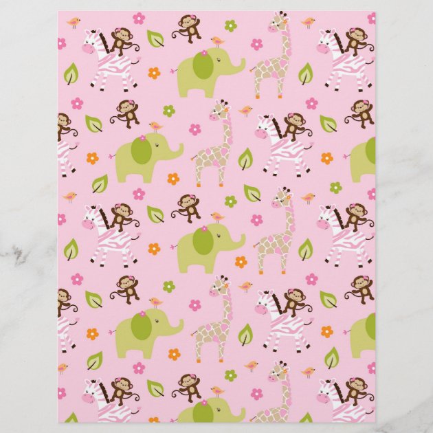 jungle animal scrapbook paper