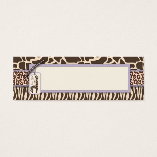 Safari Girl LAV Skinny Gift Tag 2 Business Card Templates