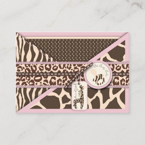 Safari Girl Reminder Notecard Business Card