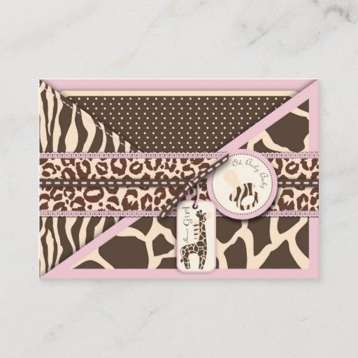 Customizable Safari Girl Reminder Notecard Business Card