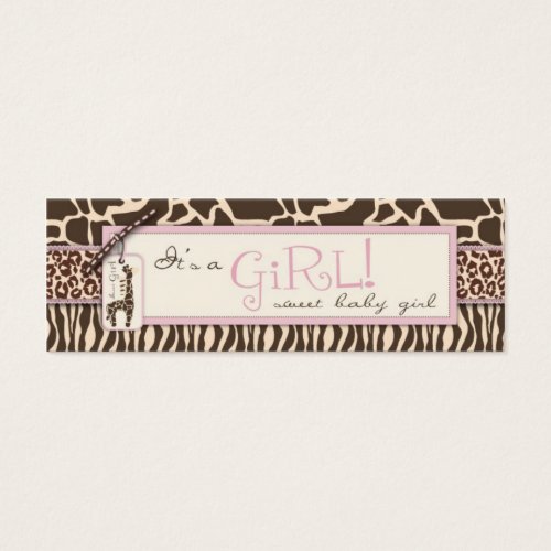Safari Girl Skinny Gift Tag Business Card Template