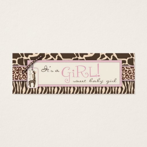 Customizable Safari Girl Skinny Gift Tag Business Card Template