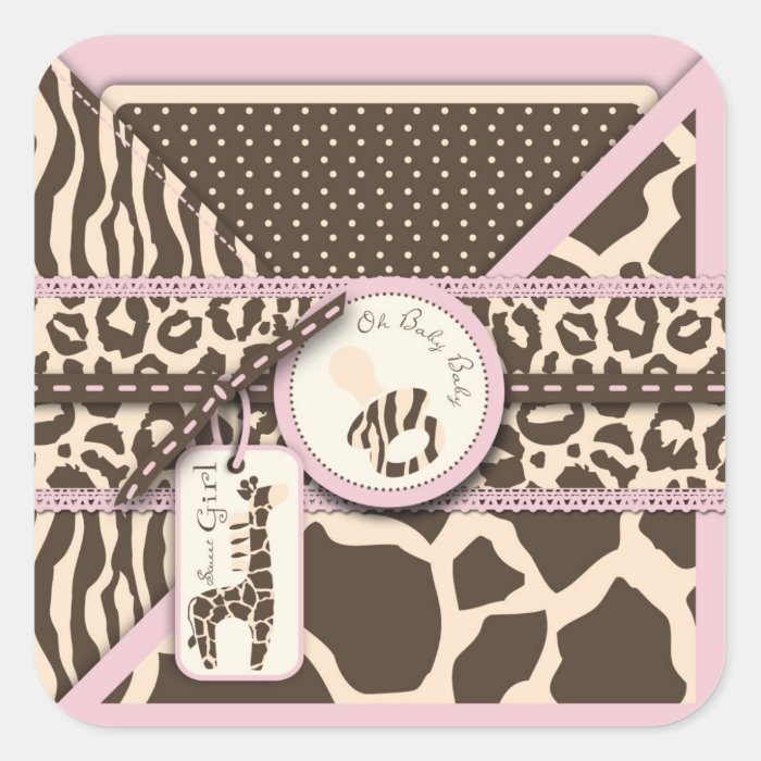 Safari Girl Square Sticker