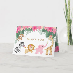 Safari girl thank you card