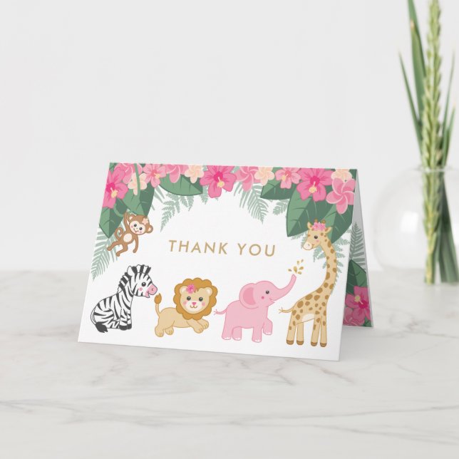 Safari girl thank you card (Front)