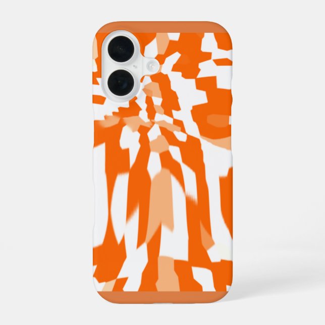 Safari Glitch Abstract Orange Tiger Stripe Pattern Iphone Case (Back)
