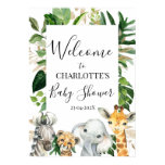 Safari Greenery Foliage Baby Shower Welcome Poster Safari Greenery Foliage Baby Shower Welcome Poster