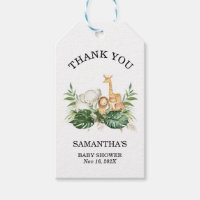 Safari Greenery Foliage Gender Neutral Baby Shower Gift Tags