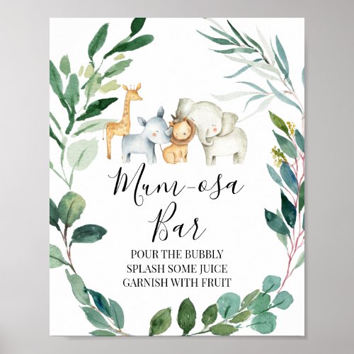 Safari Greenery Wreath Baby Shower Mimosa sign - Safari Greenery Wreath Baby Shower Mimosa sign

Safari themed baby shower welcome sign featuring four cute jungle animals and a lovely foliage or greenery wreath.  Same design invitations and party decor are available at the store.