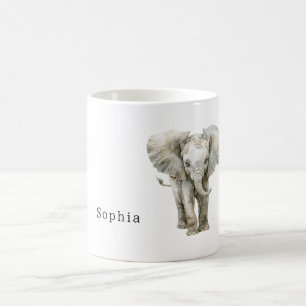 Safari Grey Elephant Animal Coffee Mug
