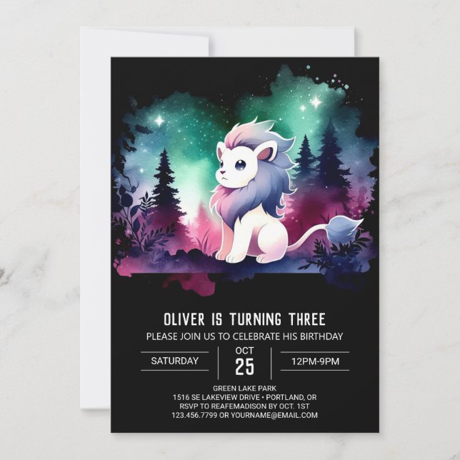 Safari Happy Lion Birthday Invitation (Front)