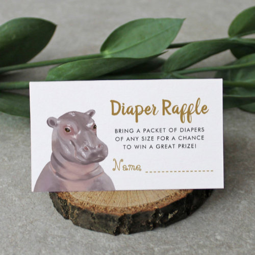 Safari Hippo Diaper Raffle Baby Shower 