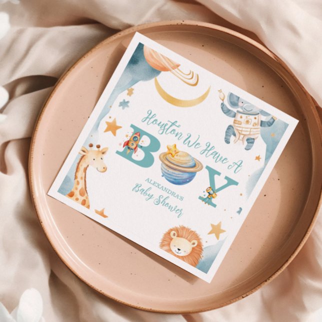 Safari Houston We Have A Boy Outer Space  Napkins (Creator Uploaded)
