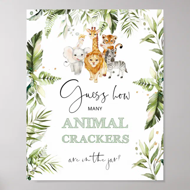 Safari How many animal crackers in the jar Poster | Zazzle