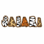 Safari in Animal Print Letters Pin Statuette<br><div class="desc">Acrylic photo sculpture pin with an image of the word “safari” spelled out in fun animal print letters. See matching acrylic photo sculpture keychain,  magnet,  ornament and sculpture. See the entire Safari Buttons & Pins collection in the SPECIAL TOUCHES | Party Favors section.</div>