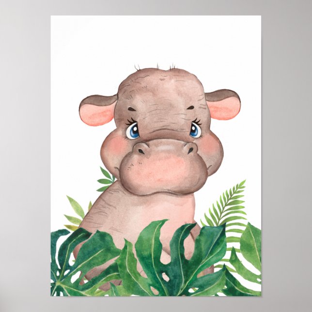 Safari In The Jungle Baby Hippo Poster (Front)
