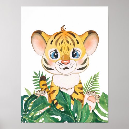 Safari In The Jungle Baby Tiger Poster