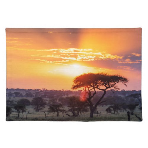 Safari in the Serengeti National Park Cloth Placemat