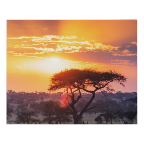 Safari in the Serengeti National Park Faux Canvas Print