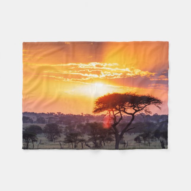 Safari in the Serengeti National Park Fleece Blanket (Front (Horizontal))