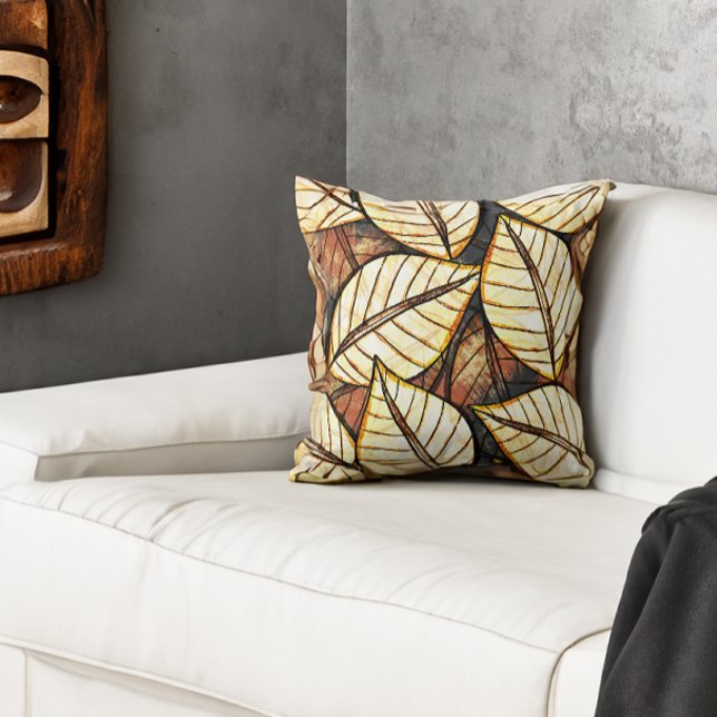 Safari in Your Home Rainforest Leaves Throw Pillow (Creator Uploaded)